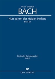 Cantata No. 61 Nun Komm Der Heid SATB Singer's Edition cover